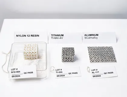Material samples for additive manufacturing